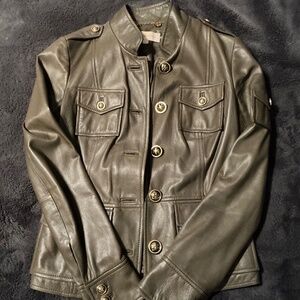 Tory Burch Leather Military Jacket - Women’s Sz 0